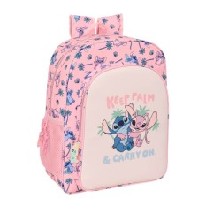 Mochila Escolar Júnior Adap. 38Cm STITCH Beach Rosa | Ref. 248.612513640