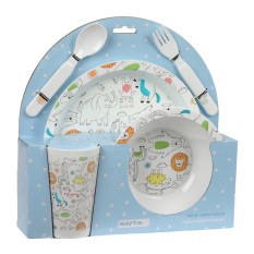 Conjunto Infantil 5 Peças Pré-Escolar SAFTA “Zoo” Branco | Ref. 248.342491933