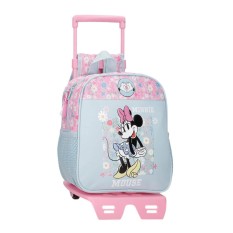 Mochila Pré-Escolar Adap. 25Cm c/ Carro MINNIE Happy Azul Claro | Ref. 186.49220T2