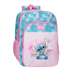 Mochila Escolar Adap. 40Cm 2C STITCH Heart Rosa | Ref. 186.49824D2