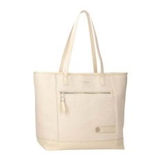 Saco de Ombro para Portátil/Tablet PEPE JEANS Sprig Bege | Ref. 186.7917531
