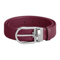 Cinto de Couro Saffiano MONTBLANC Fivela Ferradura 35mm Cassis | Ref. 238.199630