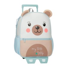 Mochila Adap. 25Cm c/ Carro Happy Pets my Litte Teddy Azul Claro | Ref. 186.49920T6