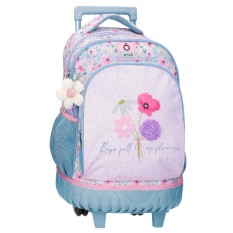 Mochila Escolar Compacta 2R ENSO Full of Flowers Lilás | Ref. 186.9772921