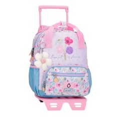 Mochila Infantil 28cm Adap. c/ Carro ENSO Full of Flowers Lilás | Ref. 186.97722T1