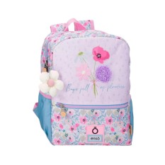 Mochila Pré-Escolar 33cm Adap ENSO Full of Flowers Lilás | Ref. 186.97723D1