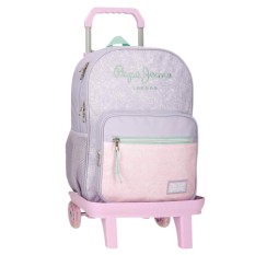 Mochila Escolar 40cm 2C c/ Carro PEPE JEANS Renata Lilás | Ref. 186.69722T1