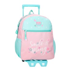 Mochila Adap. 33Cm c/ Carro ROLL ROAD Spring Dream Turquesa | Ref. 186.40922T3