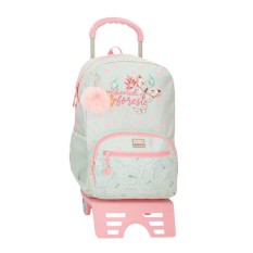 Mochila Escolar Adap. 42Cm c/ Carro MOVOM Enchanted Florest Menta | Ref. 186.37424T1