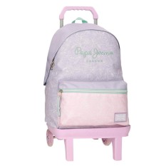 Mochila Escolar Adap. 42cm c/ Carro PEPE JEANS Renata Lilás | Ref. 186.69723T1