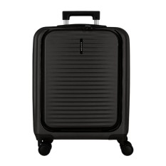 Mala de Cabine c/ Bolso Frontal 55cm 4R MOVOM Dayton Preta | Ref. 186.5351221