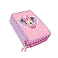 Estojo Escolar Duplo c/ Acessórios MINNIE 2700001705 Rosa | Ref. 299.2700001705