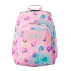 Mochila Escolar Acuareles Glitter TOTTO 1KB Rosa | Ref. 330.MA04ECO02111N1KB