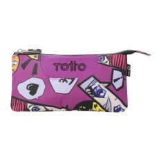 Estojo Escolar Triplo TOTTO Tablero 1KC Roxo | Ref. 330.AC52ECO01216Z1KC