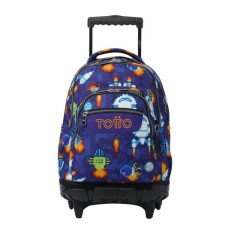 Mochila Escolar Compacta c/ Rodas Renglones TOTTO 8FK Roxo | Ref. 330.MA03ECO00616P8FK