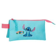 Estojo Escolar Triplo STITCH Aloha Azul | Ref. 186.4954342