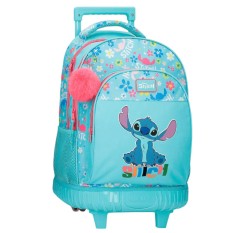Mochila Escolar Compacta 2R STITCH Aloha Azul | Ref. 186.4952942