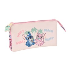 Estojo Escolar Triplo STITCH Beach Rosa | Ref. 248.812513744
