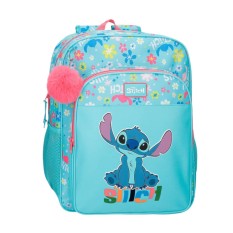 Mochila Escolar Adap. 40cm STITCH Aloha Azul | Ref. 186.49523D2