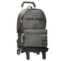 Mochila Escolar Adap. 44cm 2C c/ Carro PEPE JEANS Edmon Cinza | Ref. 186.69124T2