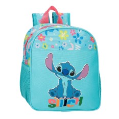 Mochila Pré-Escolar Adap. 25cm STITCH Aloha Azul | Ref. 186.49520D2