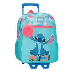 Mochila Pré-Escolar Adap. 33cm c/ Carro STITCH Aloha Azul | Ref. 186.49522T2