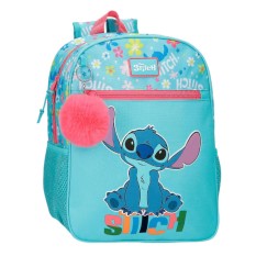 Mochila Pré-Escolar Adap. 33cm STITCH Aloha Azul | Ref. 186.49522D2