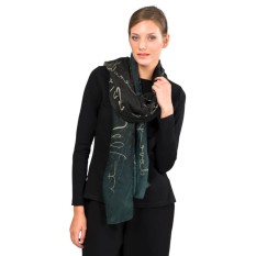 ANEKKE Lenço Retangular Estampado Manifesto Preto | Ref. 280.41470-041