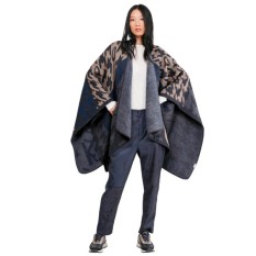 ANEKKE Poncho para Senhora Azul / Bege | Ref. 280.41284-002