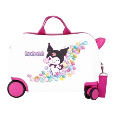 Mala Infantil 45cm 4R Easyjet KUROMI Candies Branco/Fúcsia | Ref. 186.4281016