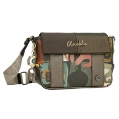 ANEKKE Bolsa de Tiracolo Estampada c/ Aba Amphora Castanha | Ref. 280.42713-570