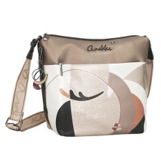 ANEKKE Bolsa Tiracolo Grande c/ Bolso Frontal Eikon Taupe | Ref. 280.42753-248
