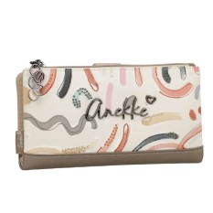 ANEKKE Carteira Grande Flexível RFID Olympia Bege | Ref. 280.42749-906