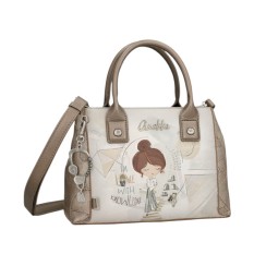 ANEKKE Mala de Mão Média Alças Curtas c/ Tiracolo Sophia Bege | Ref. 280.42801-309