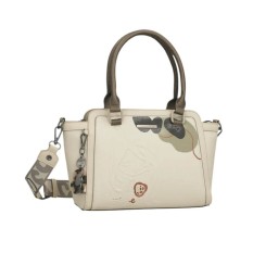 ANEKKE Mala de Mão Alças Curtas c/ Tiracolo Gaia Bege | Ref. 280.42871-032