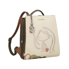 ANEKKE Mochila de Passeio Quadrada Gaia Bege | Ref. 280.42875-273