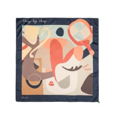 ANEKKE Lenço Quadrado Estampado Eikon Azul Escuro | Ref. 280.42470-317