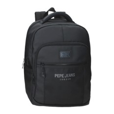 Mochila para Portátil 15.6" Adap. 2C PEPE JEANS Durham Preta, Modelo: Mochila 42cm 2C Adap.