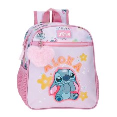 Mochila Pré-Escolar Adap. 28Cm STITCH You & Me Malva | Ref. 186.43521F1