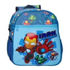 Mochila Pré-Escolar Adap. 33Cm IRON MAN Friends Azul 186.43722F1