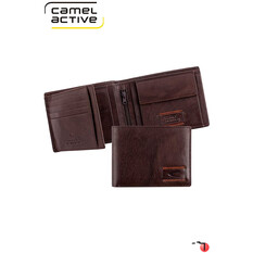 Carteira Porta-Notas Tradicional Média com Porta-Moedas Panama Castanho Camel Active - ref. 9125070429