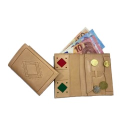 Carteira Artesanal Vintage em Pele Genuína Gravada | Ref. 39.3401G