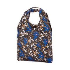 Benzi Saco de Compras Dobrável Preto com Flores Azuis | Ref. 288.BZ5554PFA