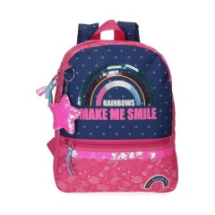 Mochila Pré-Escolar 32cm Movom GLITTER RAINBOW Rosa | Ref. 186.3042221