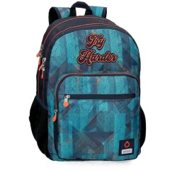 Mochila Escolar Adaptável 46cm 2C Enso TRY HARDER Azul | Ref. 186.90824D1
