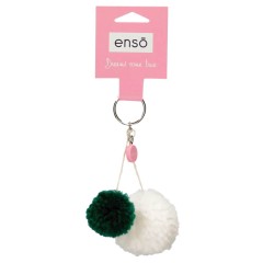 Porta-Chaves Enso Pompom Verde/Branco | Ref. 186.9350228