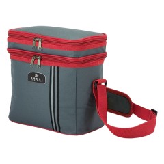 Benzi Lancheira Térmica c/ Tiracolo BZ3589 Cinza/Vermelho | Ref. 53.BZ3589CV