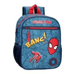 Mochila Pré-Escolar Adap. 28cm Spiderman DENIM Azul | Ref. 186.46121D1