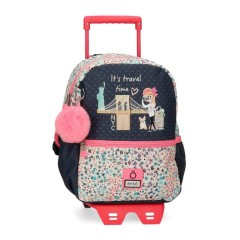 Mochila Pré-Escolar Adap. 32cm c/ Carro Enso TRAVEL TIME Multicolor | Ref. 186.93821T1