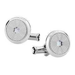 Botões de Punho Montblanc Star Pattern and Mother-of-Pearl Prata | Ref. 238.123808